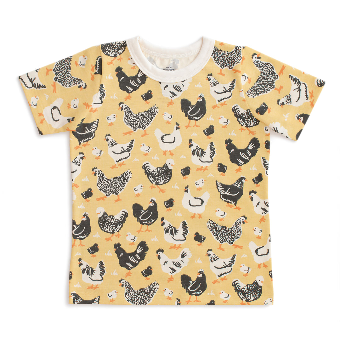 S/S Tee, Chicken Family Yellow