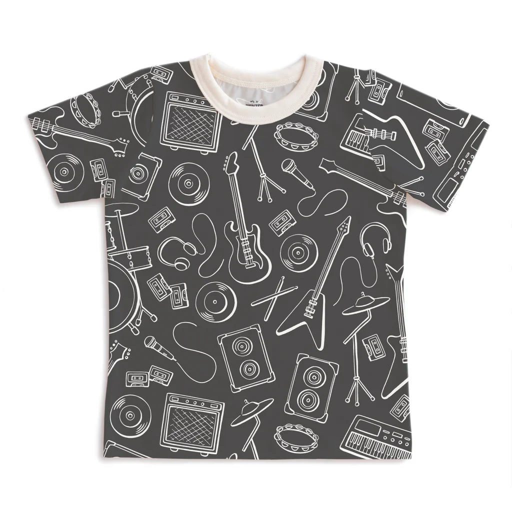 S/S Tee, Rock Band Charcoal