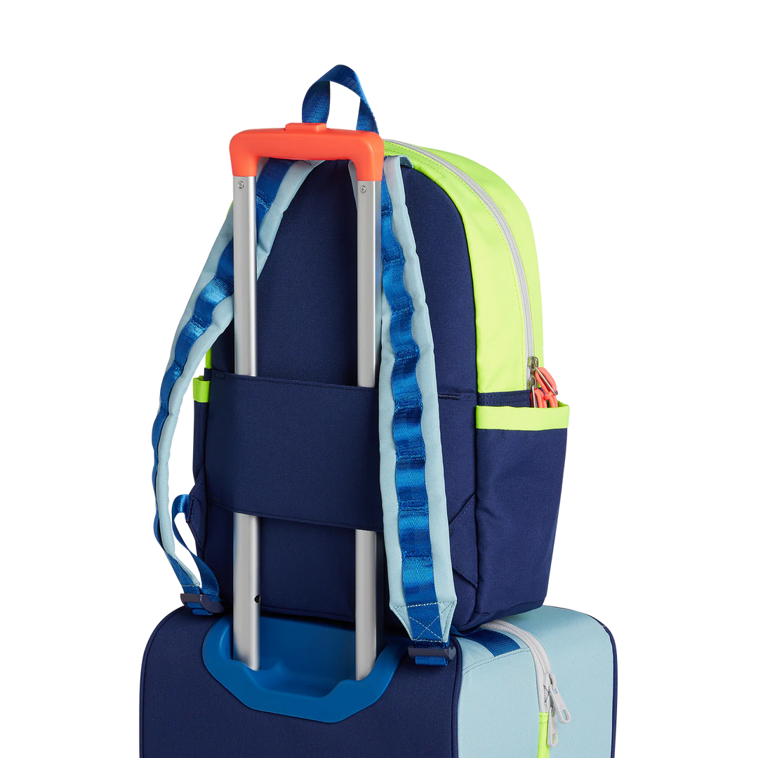 Kane Kids Travel Backpack, Navy / Neon