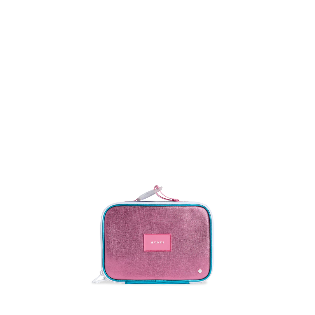 Rodgers Lunch Box, Turquoise / Hot Pink