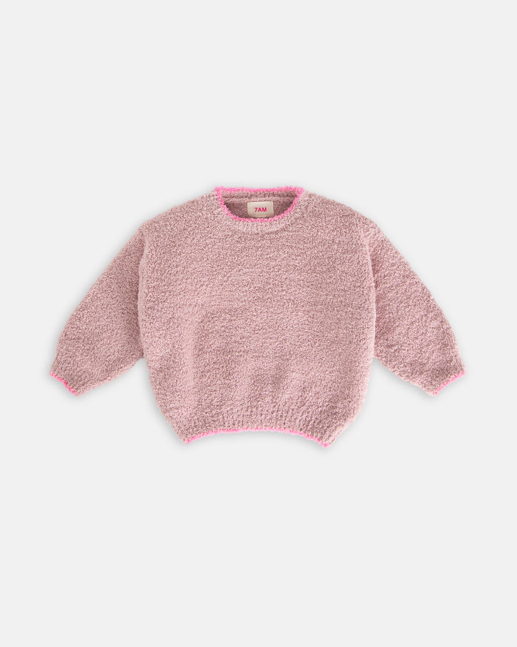 Boxy Sweater - Fuzzy, Ash Rose