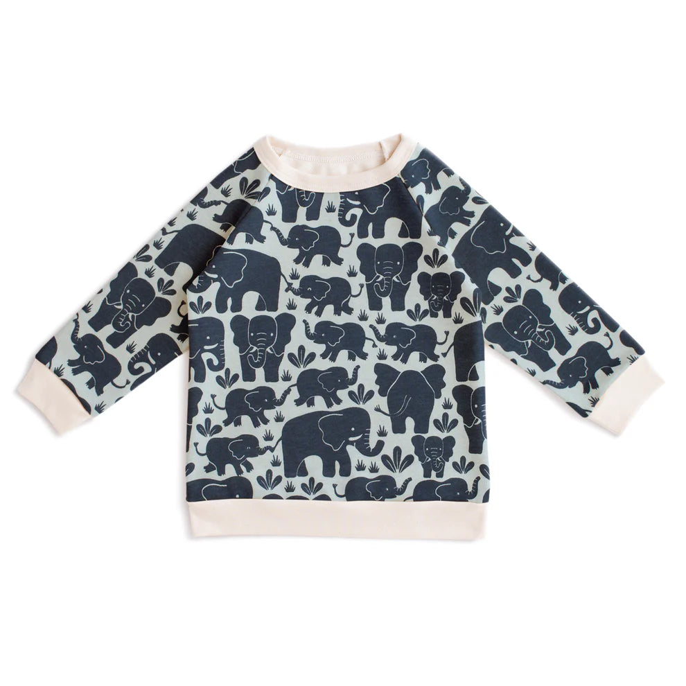 Sweatshirt, Elephant Herd Navy