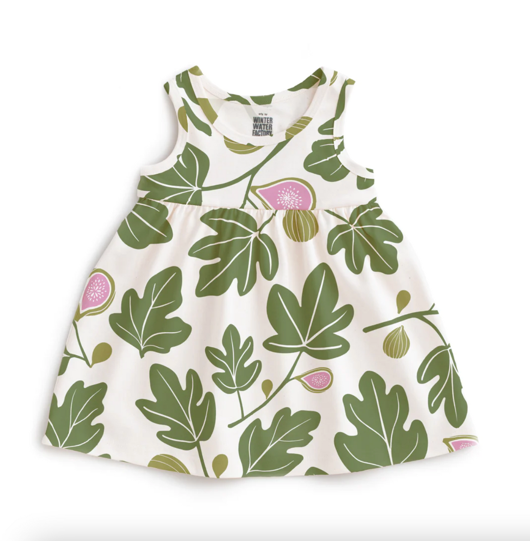 Alna Baby Dress, Figs Green