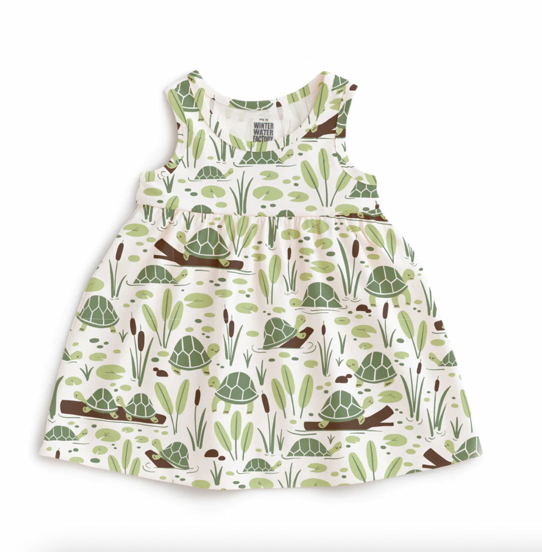 Alna Baby Dress, Turtles Green