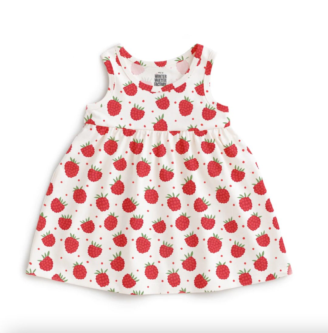Alna Baby Dress, Raspberries Natural