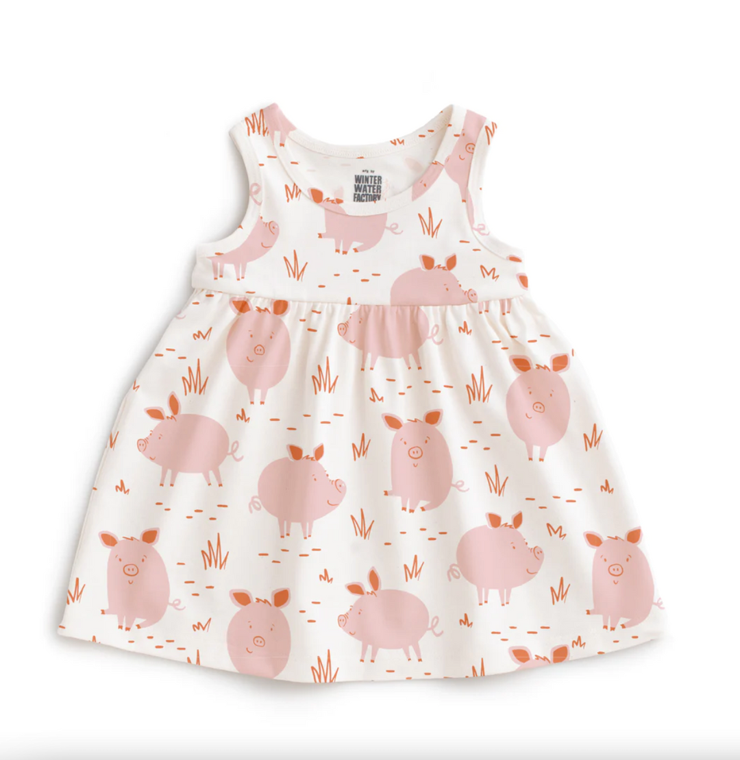 Alna Baby Dress, Pigs Pink
