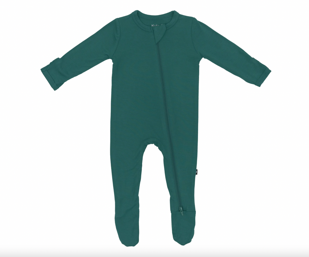 Kyte Zippered Footie, Emerald