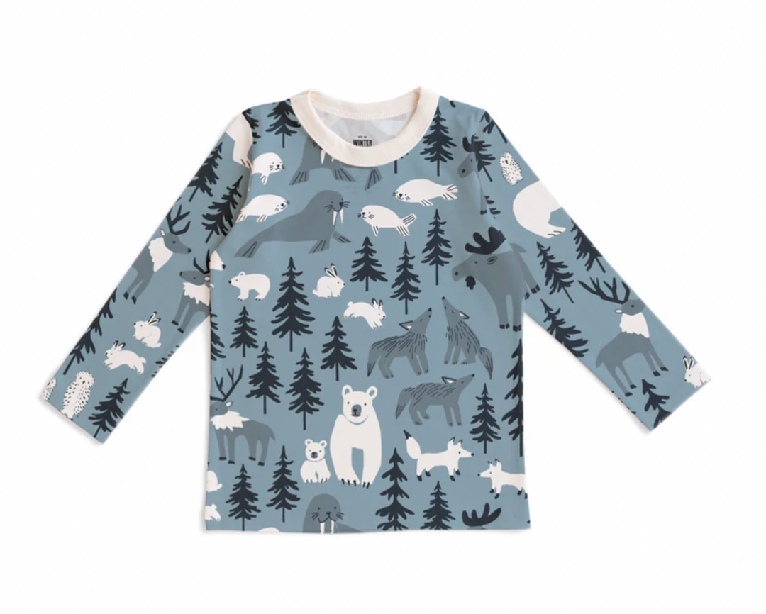 L/S Tee, Northern Animals Mountain Blue