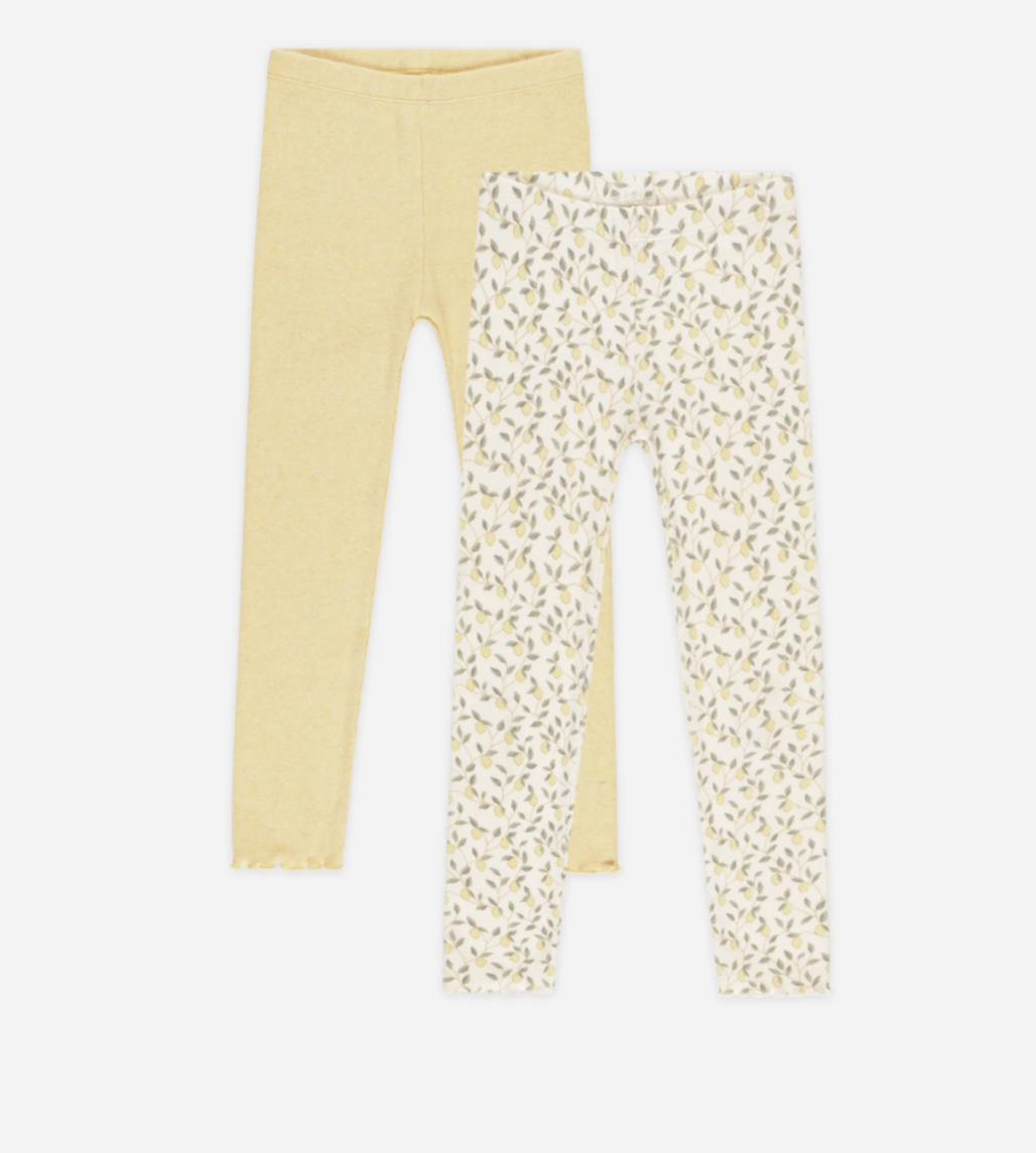 Ribbed Legging Set - Lemons, Yellow