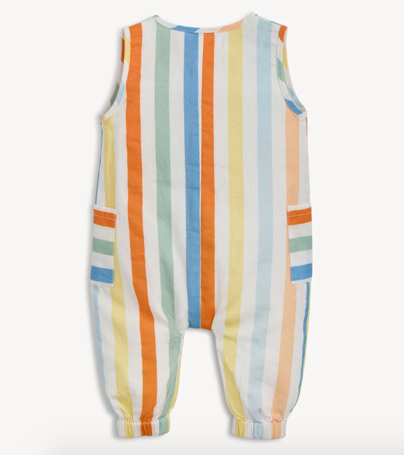 Magnetic Romper, Multi Stripe