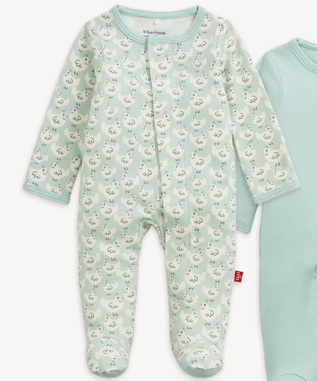 Organic Cotton Footie, Green Chicken