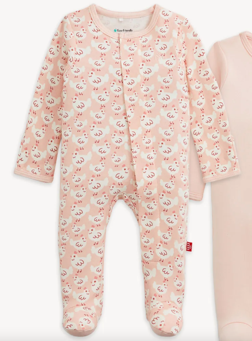 Organic Cotton Footie Pink Chicken