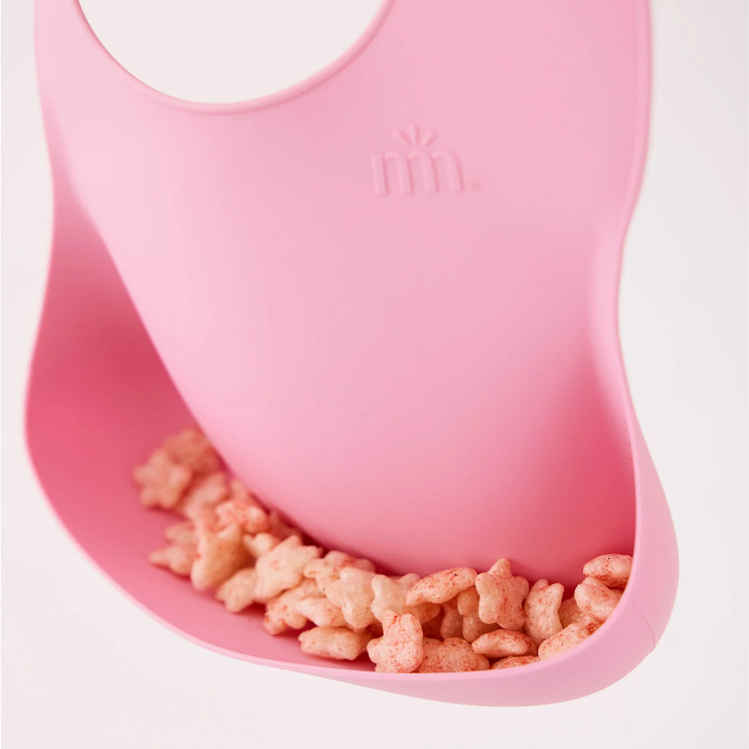 Magnetic Silicone Bib, Nursery Pink