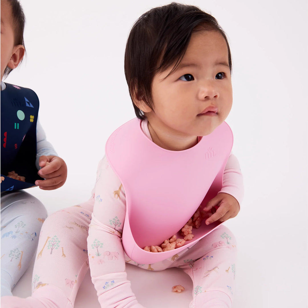 Magnetic Silicone Bib, Nursery Pink