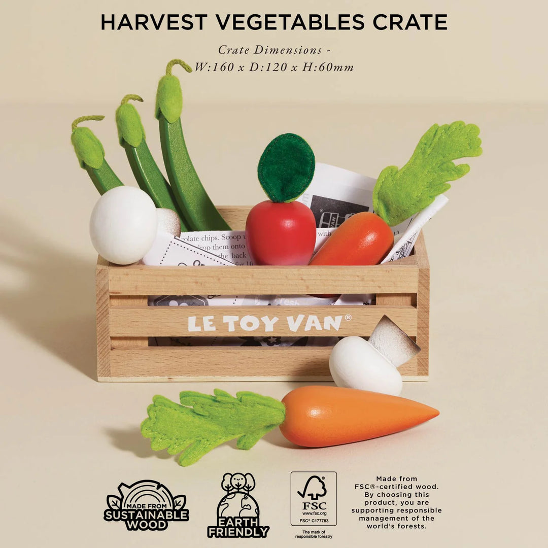 Harvest Vegetables, Wooden Food Crate
