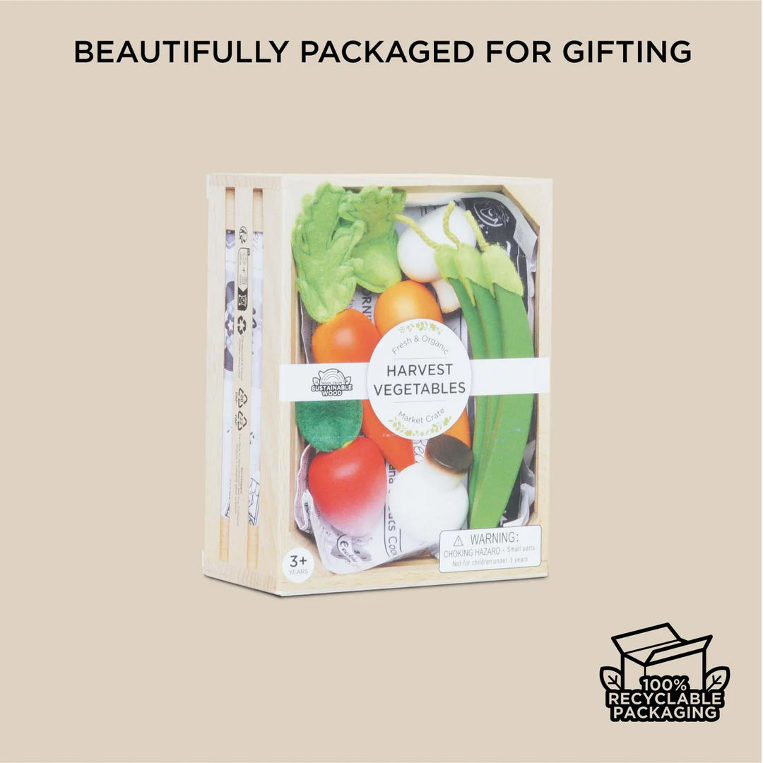 Harvest Vegetables, Wooden Food Crate