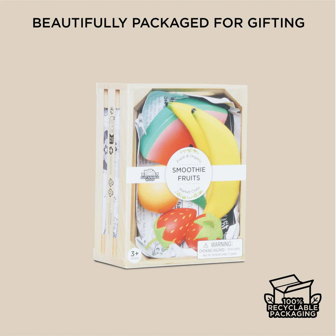 Smoothie Fruit, Wooden Market Crate