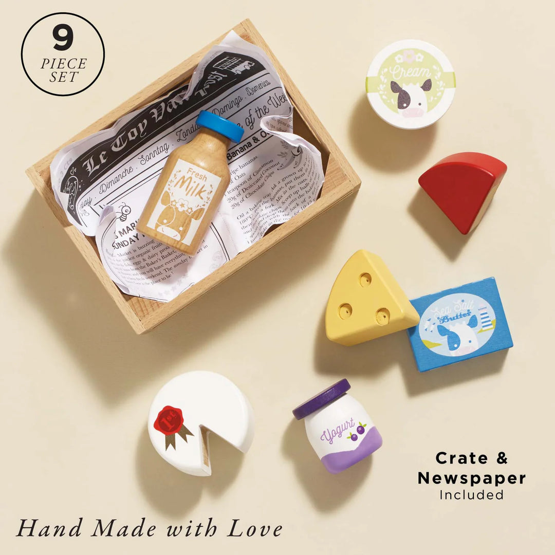 Cheese & Dairy, Wooden Market Crate