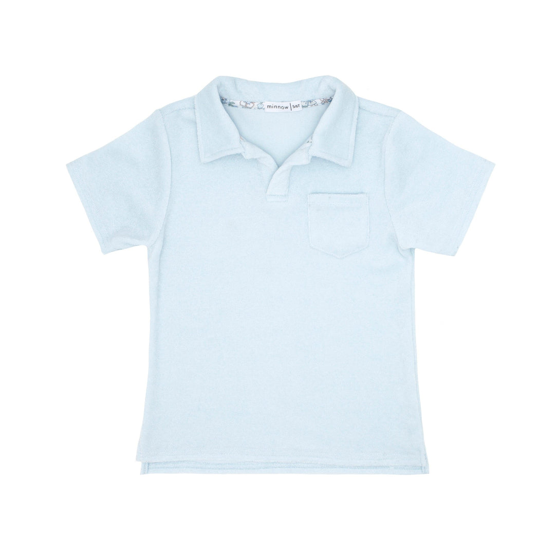 Polo Shirt, Light Blue French Terry