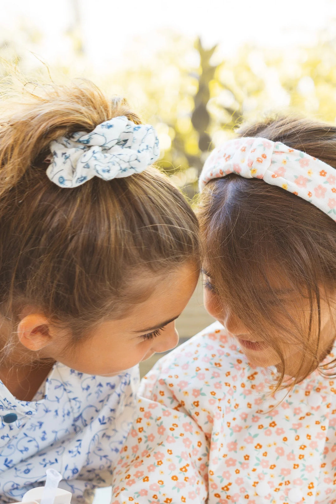 Hair Scrunchies Set of 2, Scandi Floral