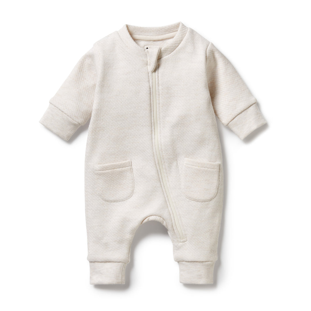 Quilted Growsuit, Oatmeal