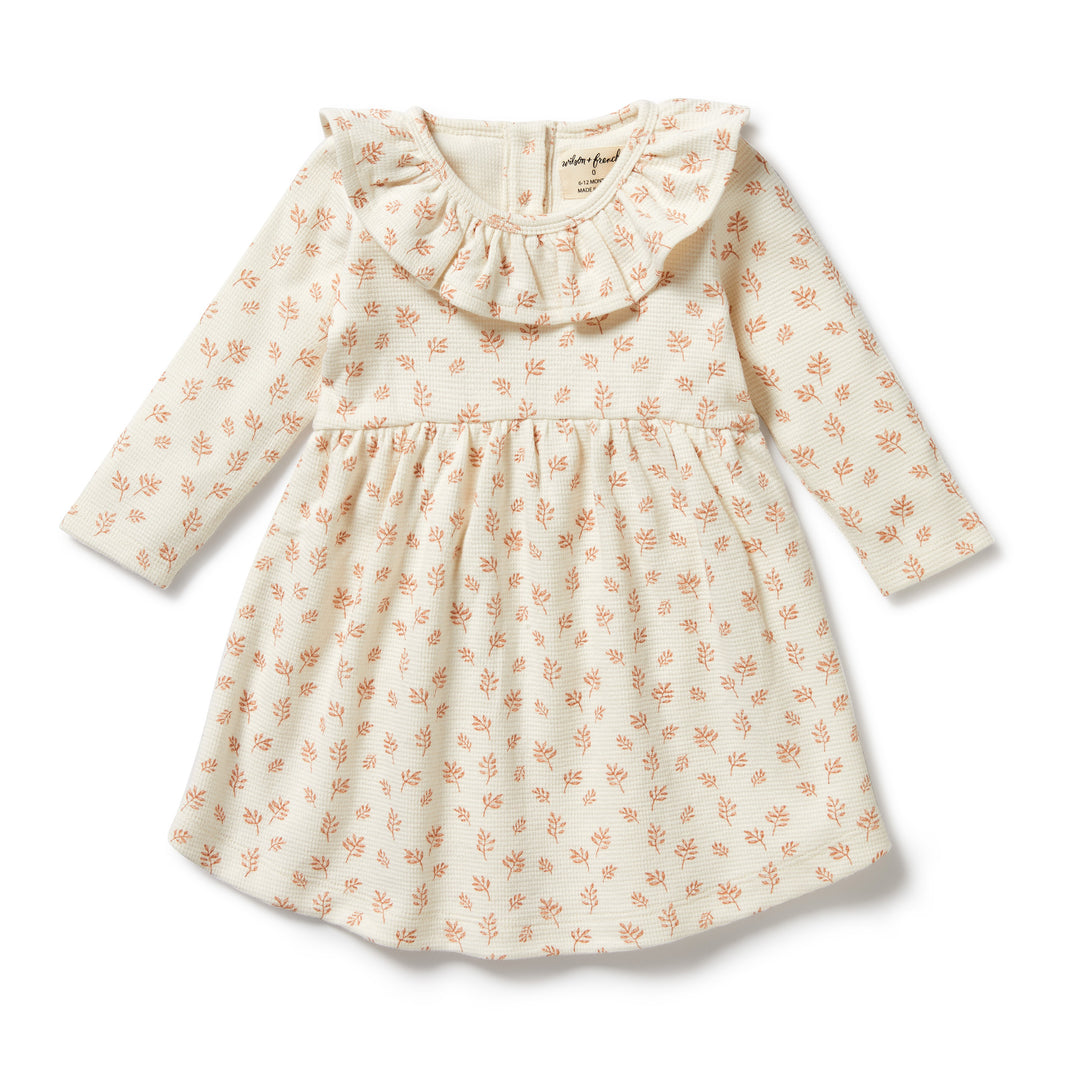 Waffle Ruffle Dress, Winter Bloom