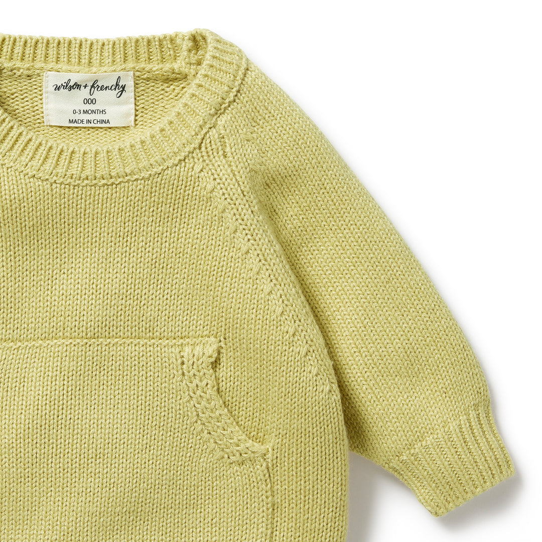 Knitted Pocket Jumper, Endive