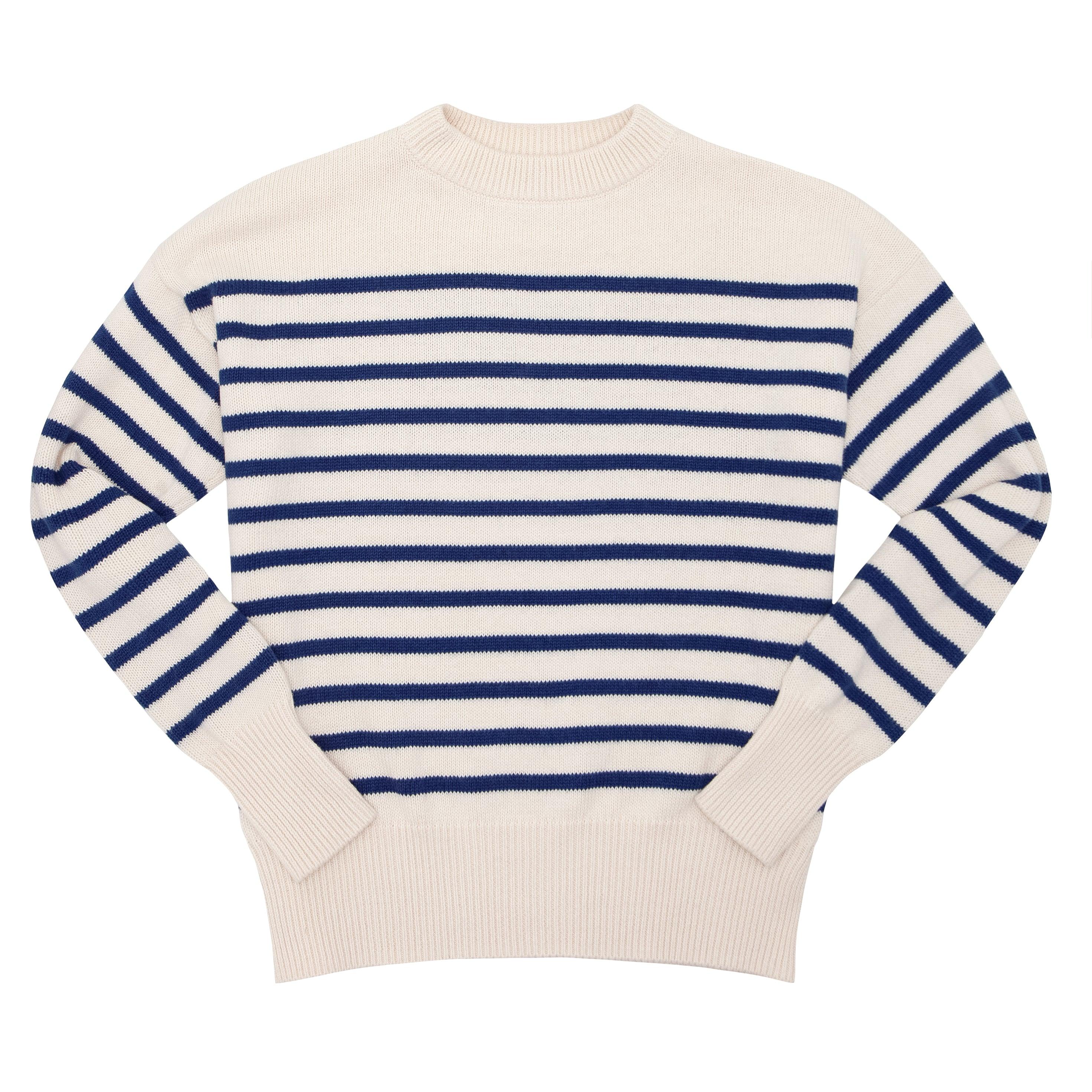 Minnow Woman's Knit Sweater, Breton Stripe | BlackBear Children's