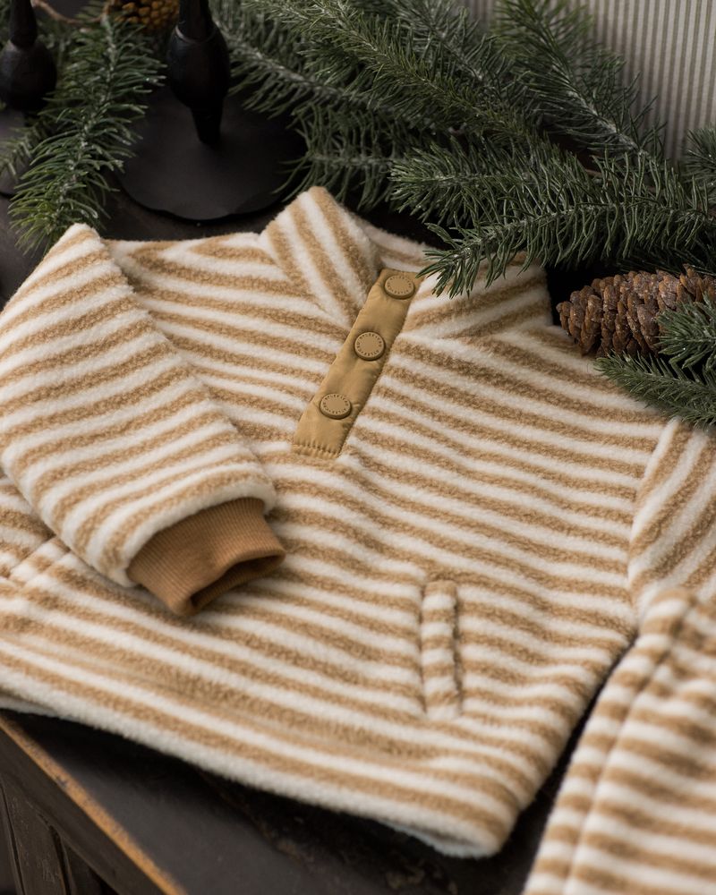 Snap Pullover, Toffee Stripe