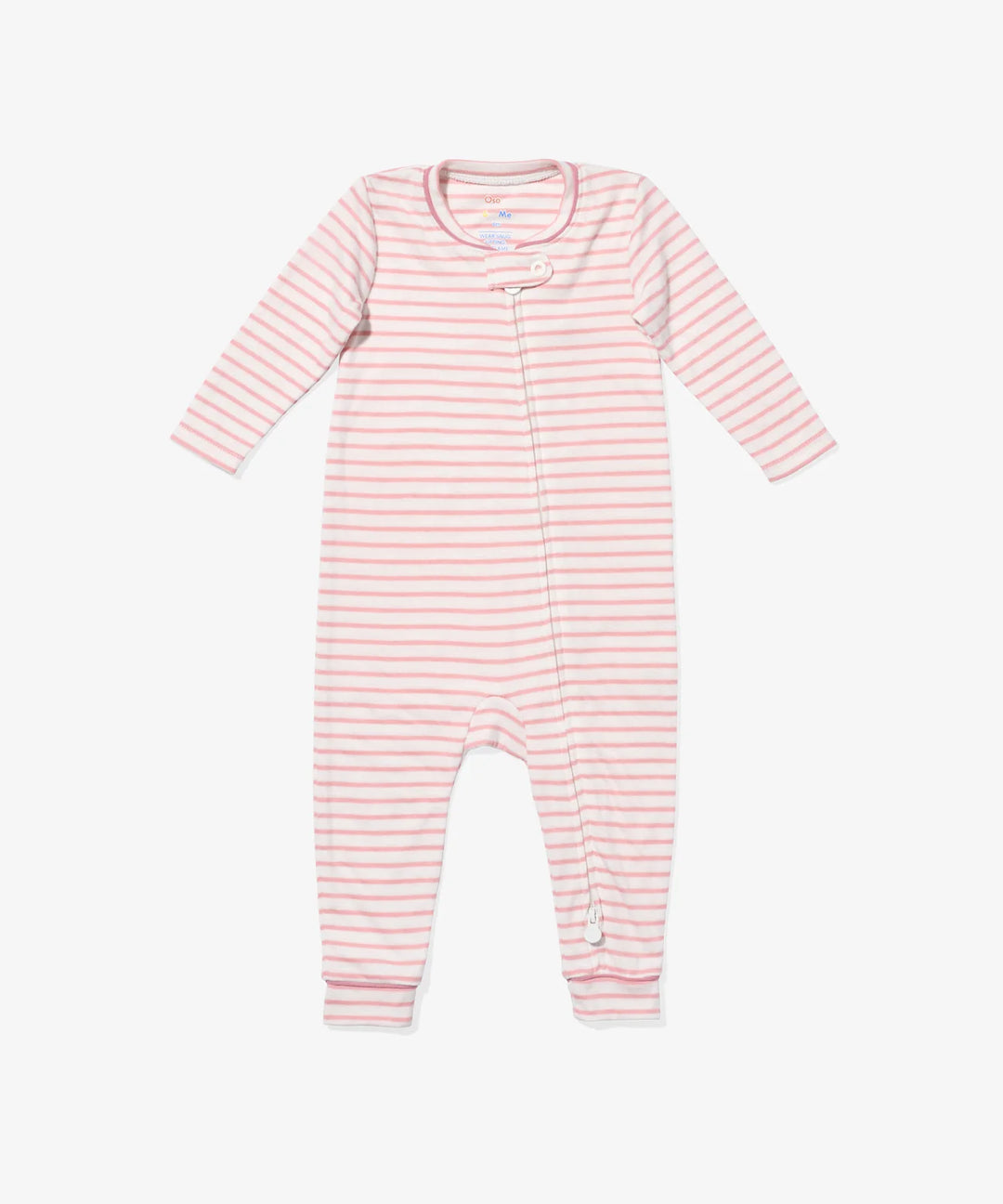 Ziggy Zip Romper, Dusty Rose Mini Stripe