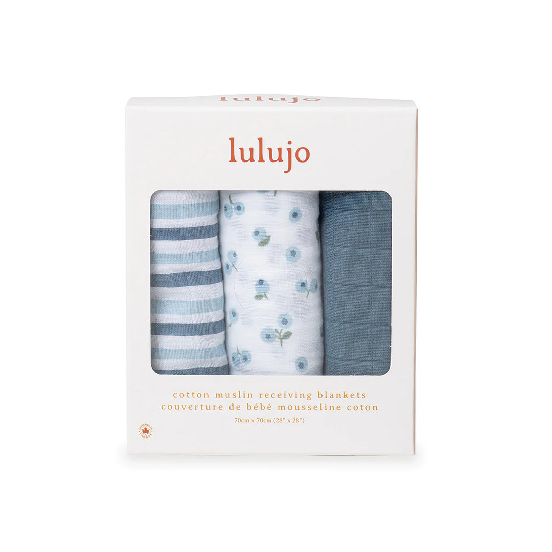 Receiving Blanket 3 Pack, Blueberries