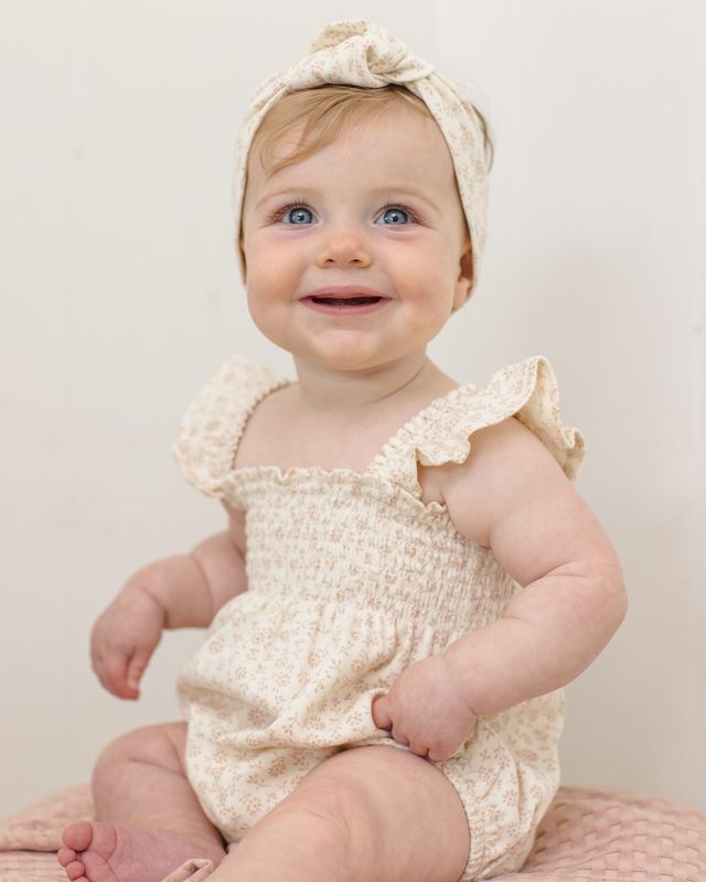 Smocked Ruffle Sleeve Romper, Ditsy
