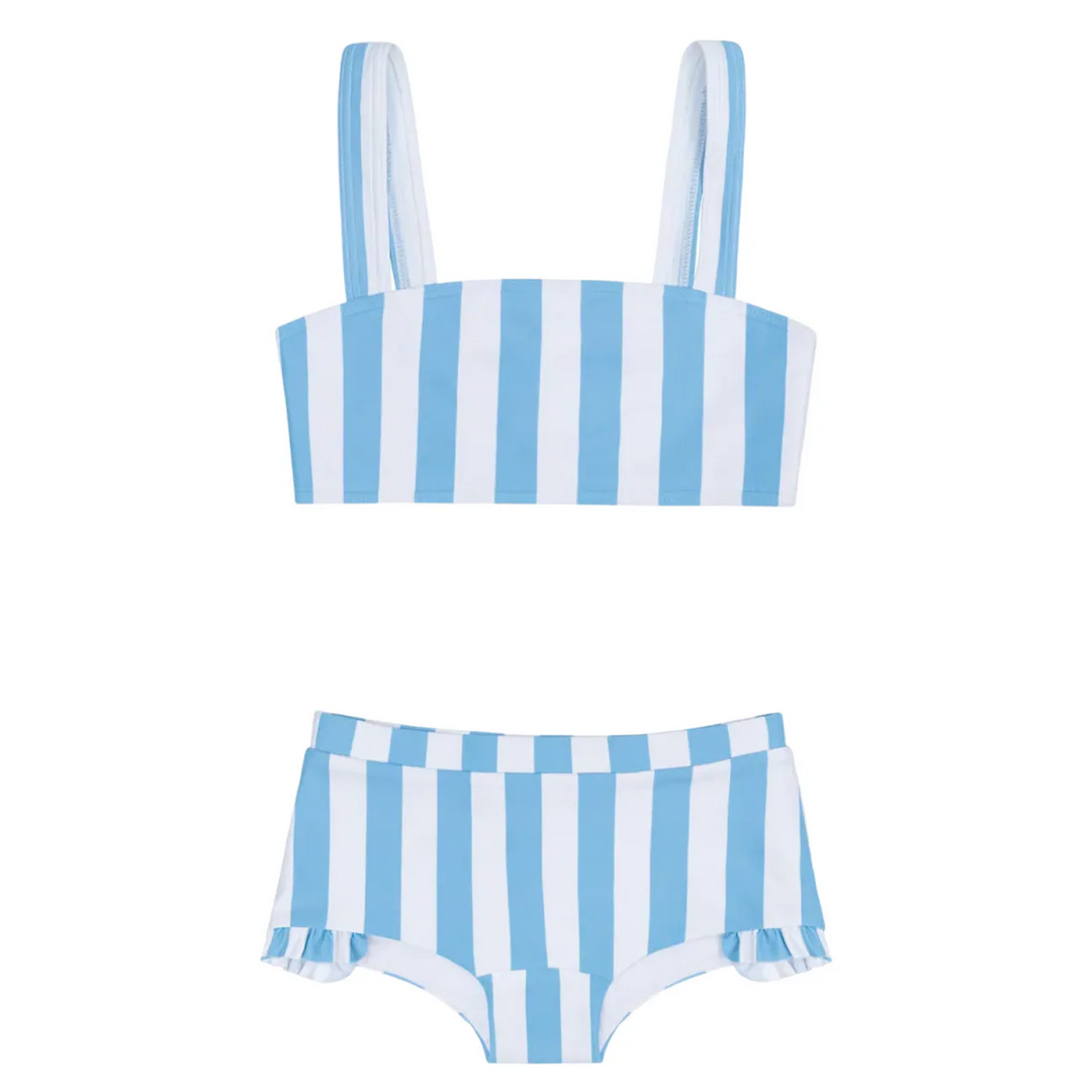 Bandeau Bikini and Swim Shorts, Bay Stripe