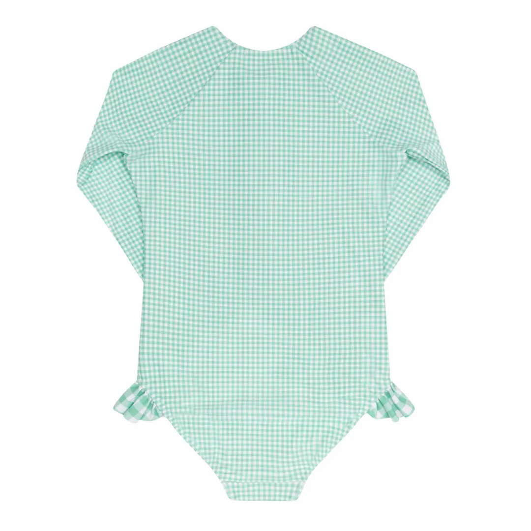 One Piece Front Zip Rashguard, Gustavia Gingham
