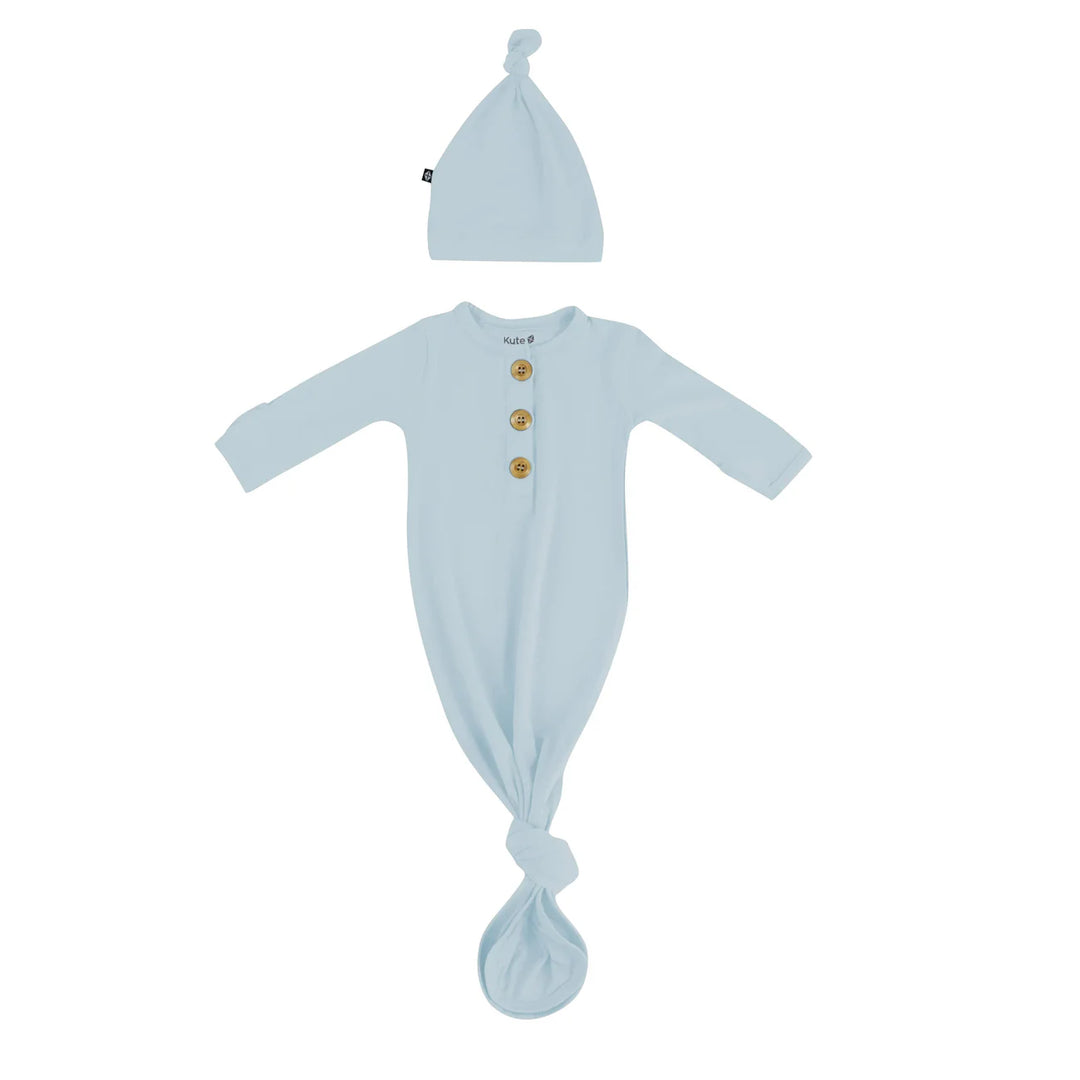 Knotted Gown + Hat Set, Fog