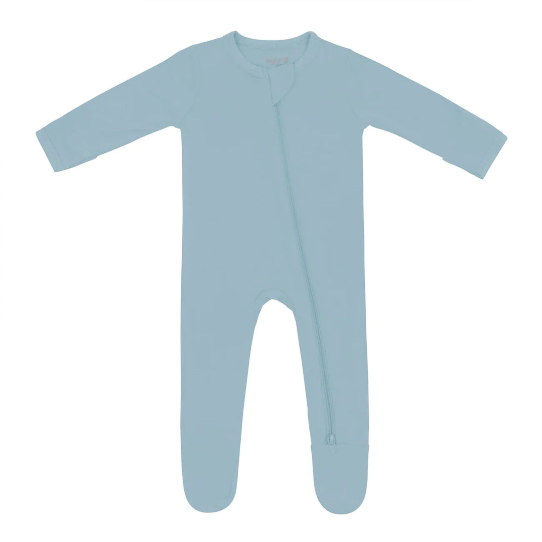 Kyte Zippered Footie, Dusty Blue