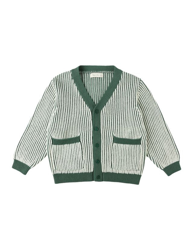 Haywood Cardigan, Green Stripe