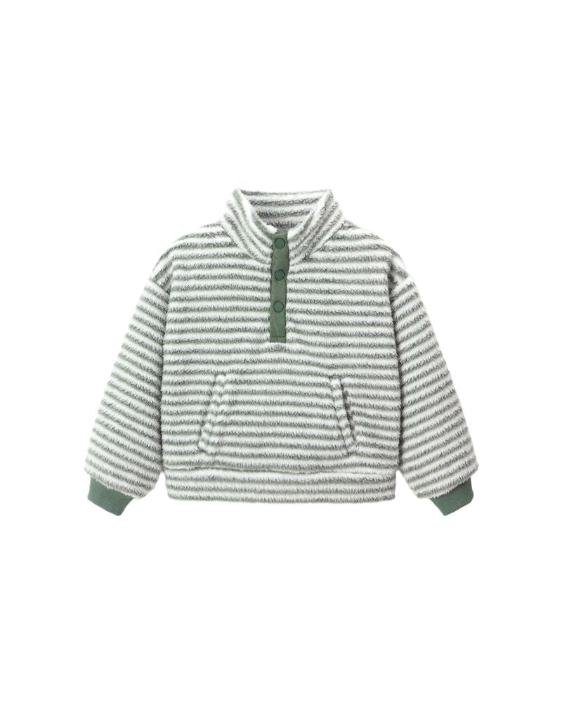 Snap Pullover, Evergreen Stripe