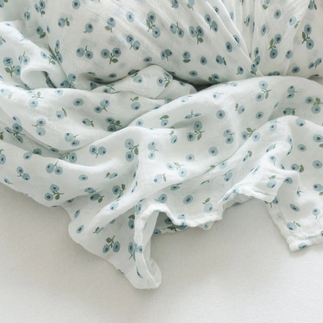 Cotton Muslin Swaddle, Blueberries