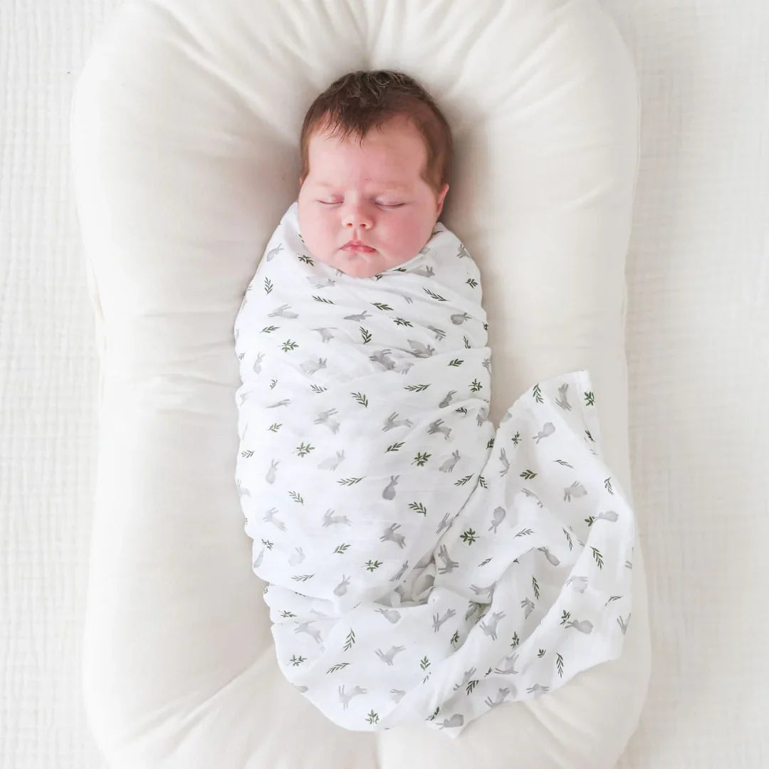 Cotton Swaddle 2 Pack, Bunnies & Fern