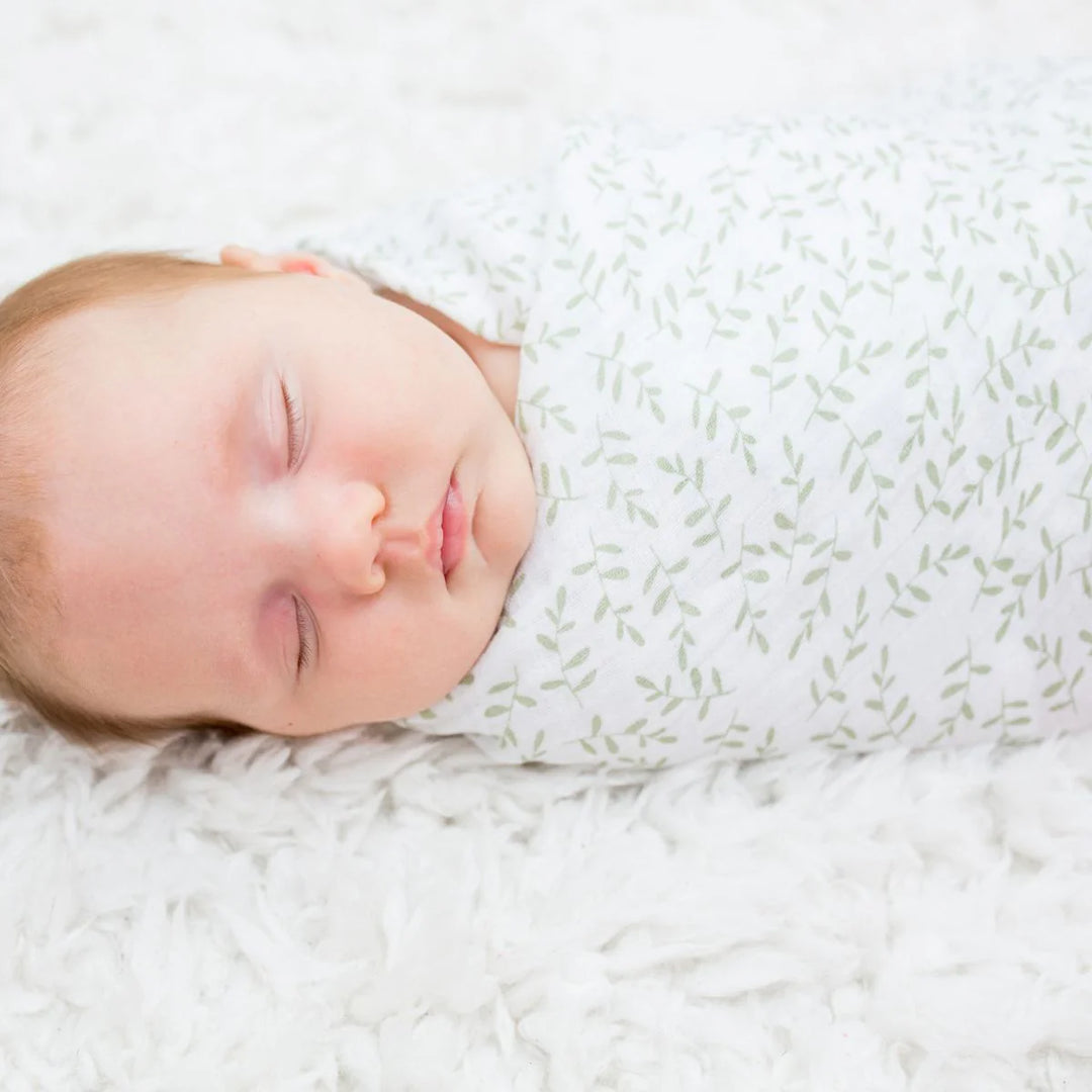 Cotton Muslin Swaddle, Greenery
