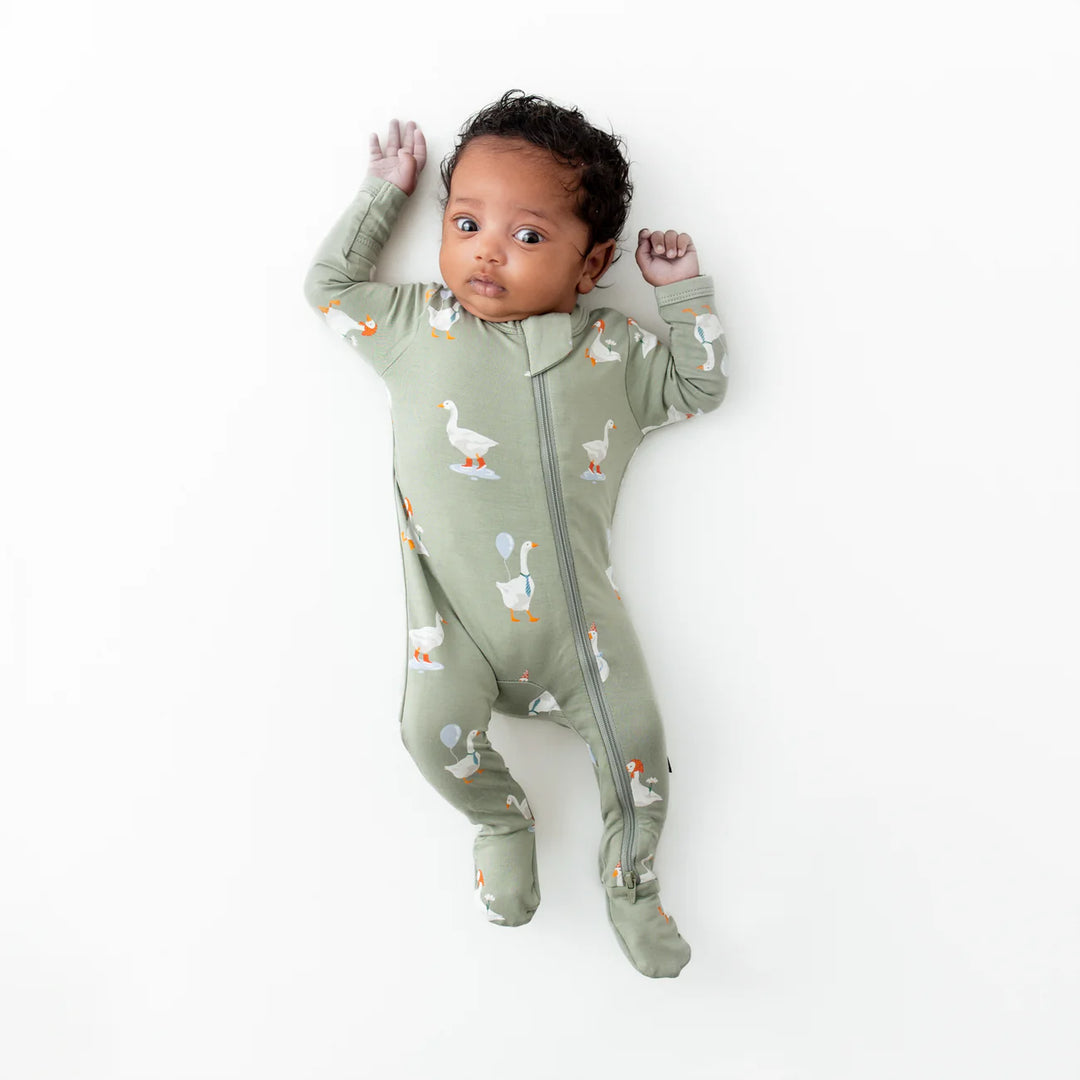 Kyte Zippered Footie, Silly Goose