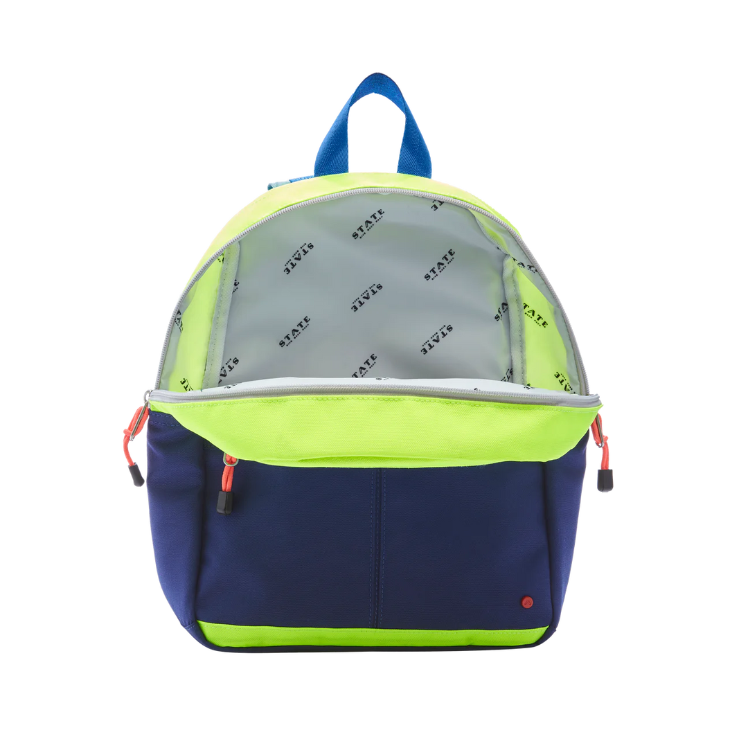 Kane Kids Mini Backpack, Navy / Neon