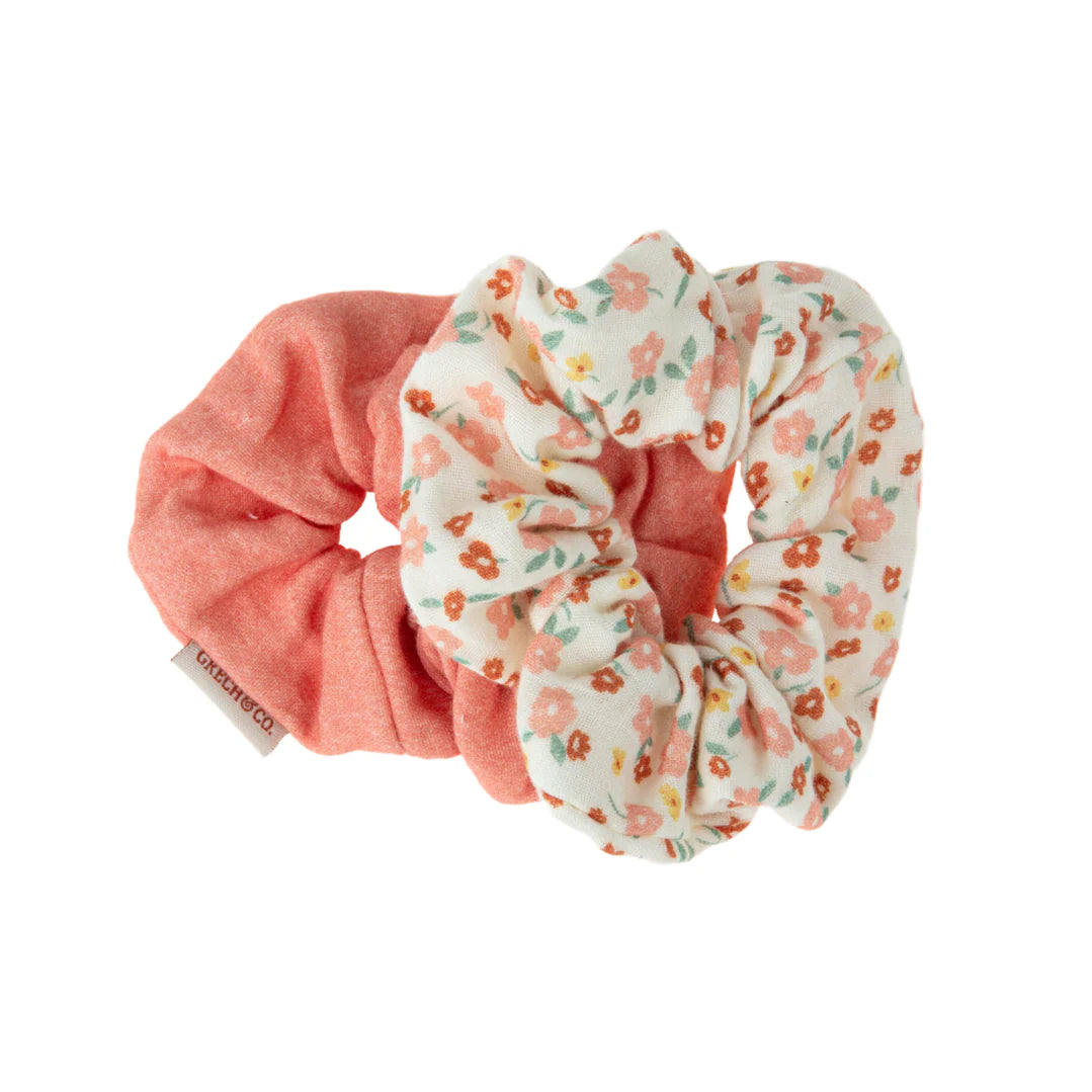 Hair Scrunchies Set of 2, Sunset Meadow