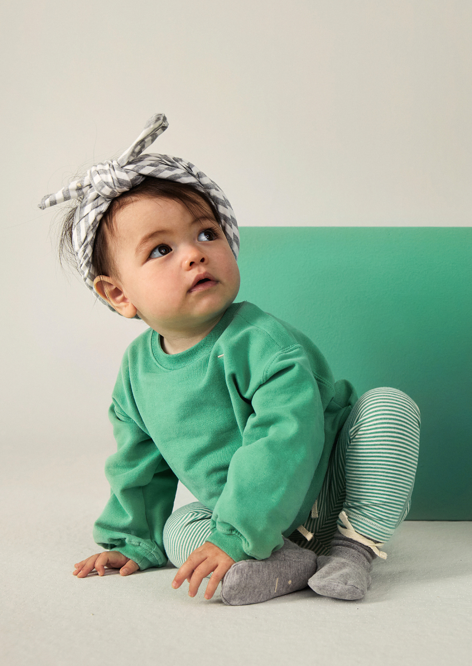 Baby Dropped Shoulder Sweater, Bright Green
