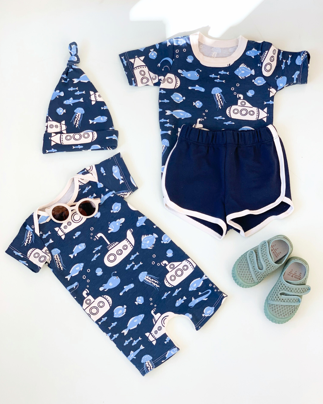 Summer Romper, Submarines Navy & Blue