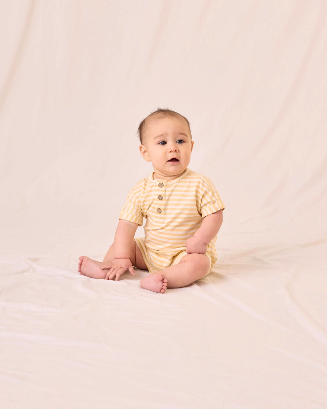 S/S One-Piece, Yellow Stripe