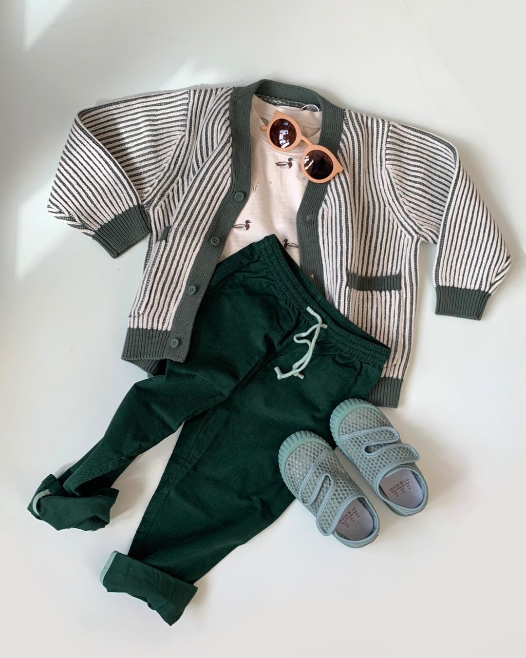 Haywood Cardigan, Green Stripe