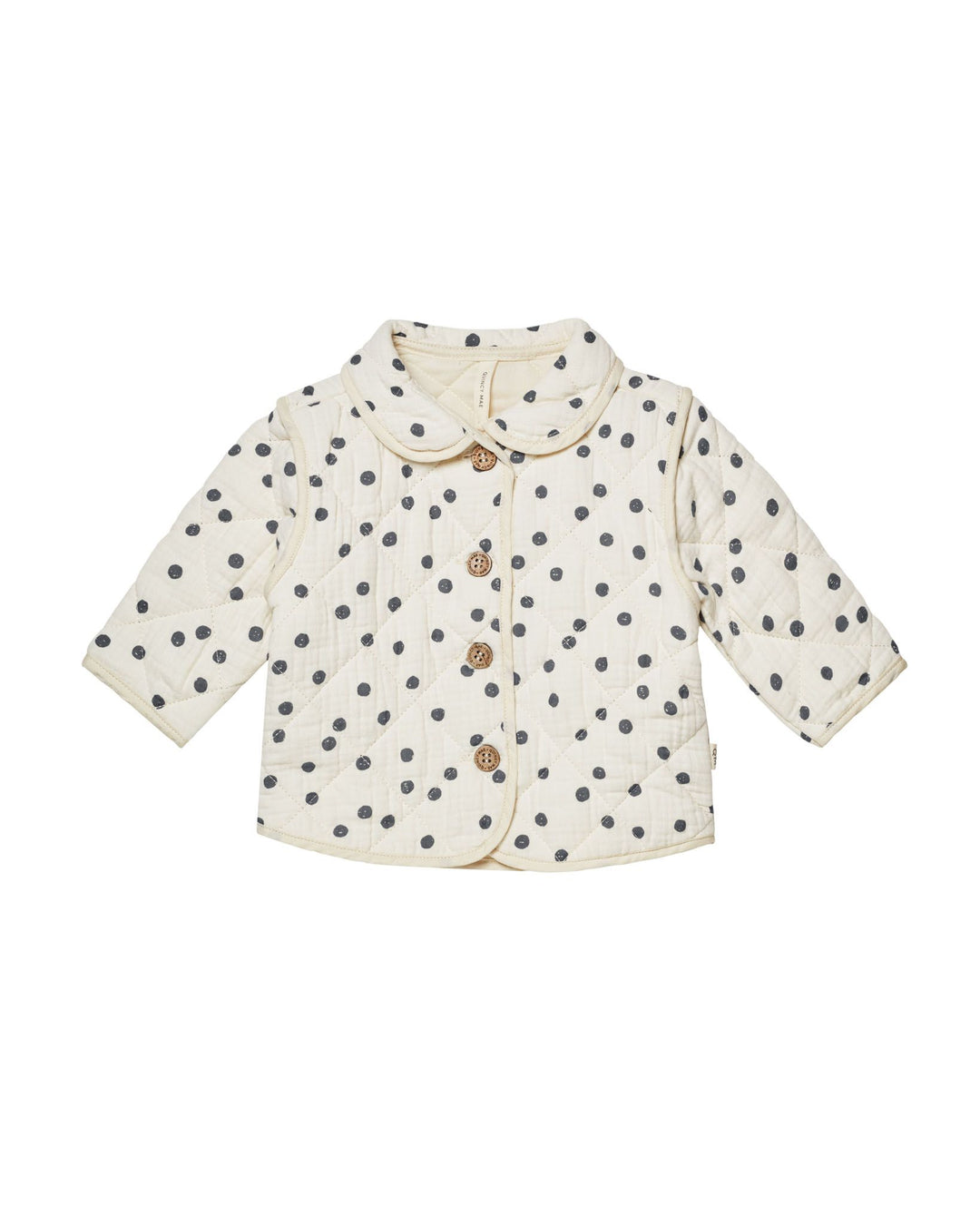 Quilted Jacket, Navy Dot