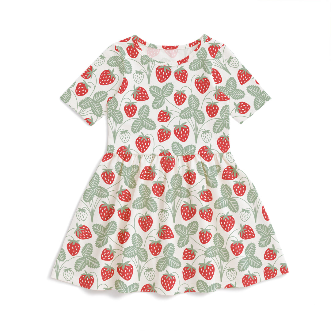 Alberta Dress, Strawberries Red & Green